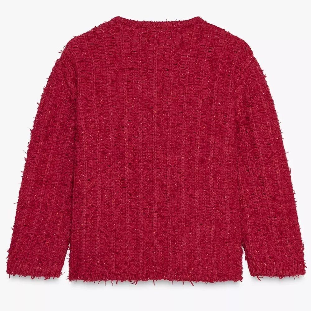 ZARA 3/4 LENGTH SLEEVE KNIT CARDIGAN - Picture 2 of 6